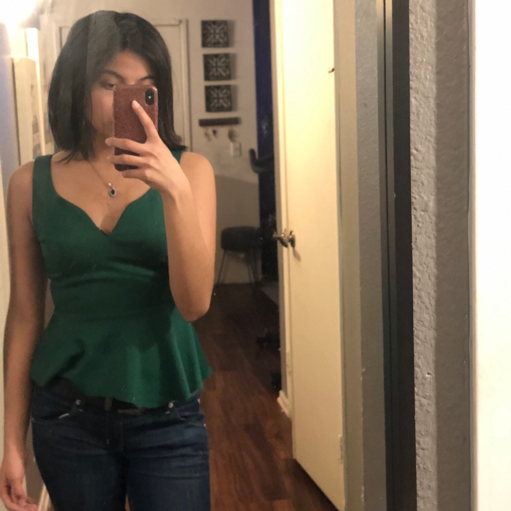 Green flowy tank top